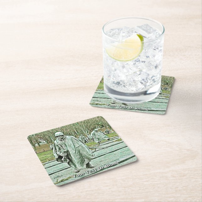 Memorial für Veteranen des Koreakkriegs Rechteckiger Pappuntersetzer (Vor Ort)