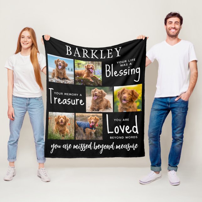 Memorial-Geschenk für Personalisierte Hunde Verlus Fleecedecke (Beispiel)