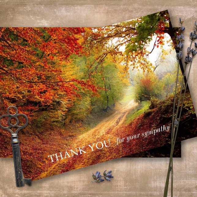 Memorial Herbst Beileid Beerdigung Danke Karte (Sympathy floral Celebration of Life, In Loving Memory, Forever in our Hearts Funeral thank you cards)