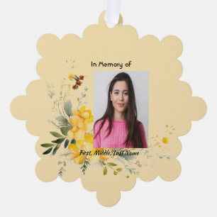 Memorial Hummingbird Yellow Roses Ornament Karte