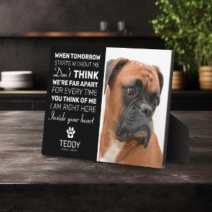 Memorial Hund halten Fotoplatte