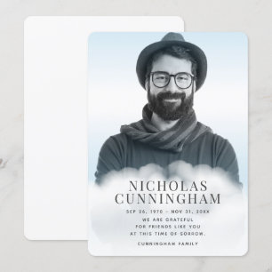 Memorial in Clouds Modernes Classic Einfaches Foto Dankeskarte