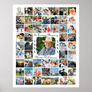 Memorial IN LIEBING MEMORY 55 FotoCollage White Poster