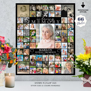 Memorial IN LIEBING MEMORY 66 Foto Collage Black Poster