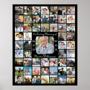 Memorial IN LIVING MEMORY 55 FotoCollage Black Poster