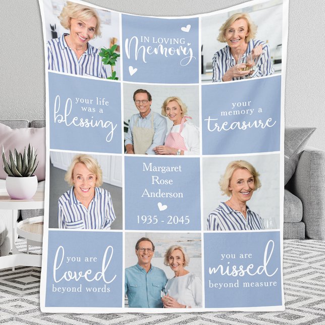 Memorial in LIVING MEMORY Custom 6 Multi-Foto Fleecedecke (Von Creator hochgeladen)