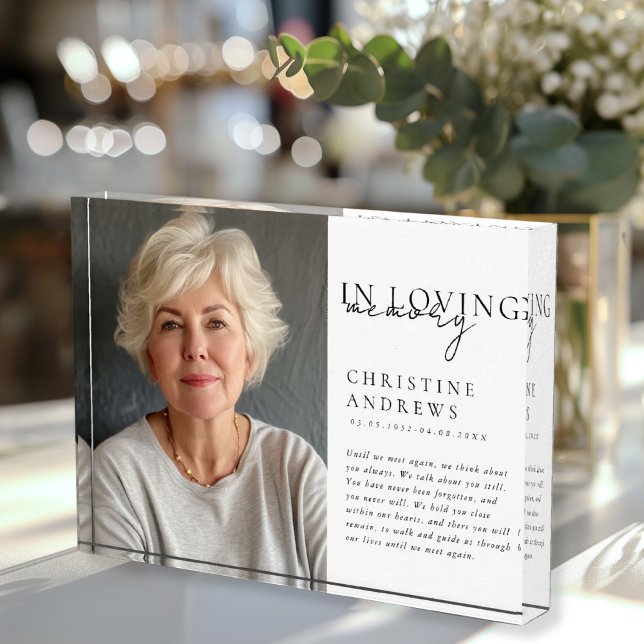Memorial "In Love Memory", Name, Foto ("In Loving Memory" Memorial, Name, Photo, Photo Block. Simple, elegant, script font.)
