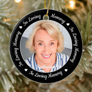 Memorial in Love Memory Personalisiert 2 Foto Cer Keramik Ornament