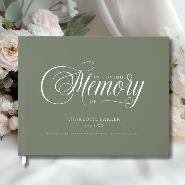 Memorial "In Loving memory"  Green Gästebuch (Memorial "In Loving memory" Green Guest Book)