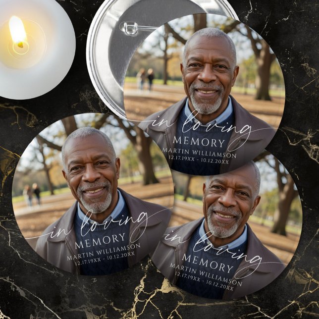 Memorial In Loving Memory Photo Personalized Button (Von Creator hochgeladen)