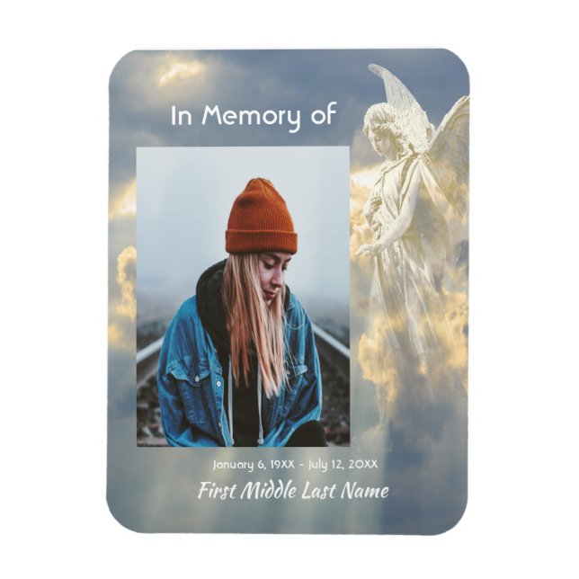 Memorial Keepake Angel Sky Clouds Magnet (Vertikal)