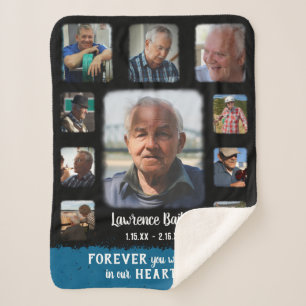 Memorial Keepake Edge Fade Foto Collage Bk Blue Sherpadecke