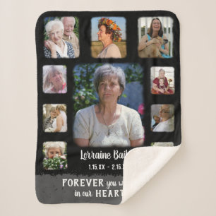 Memorial Keepake Edge Fade Foto Collage Blk Grau Sherpadecke