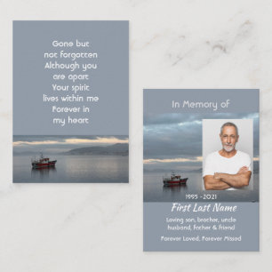Memorial Keepake Fischereifahrzeug Fischer Visitenkarte