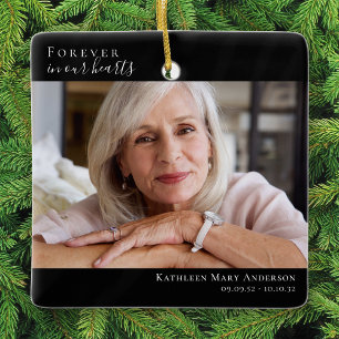 Memorial Keepake Forever in unseren Herzen Keramikornament