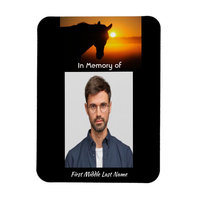 Memorial Keepake Foto Gebet Pferd Western Magnet (Vertikal)