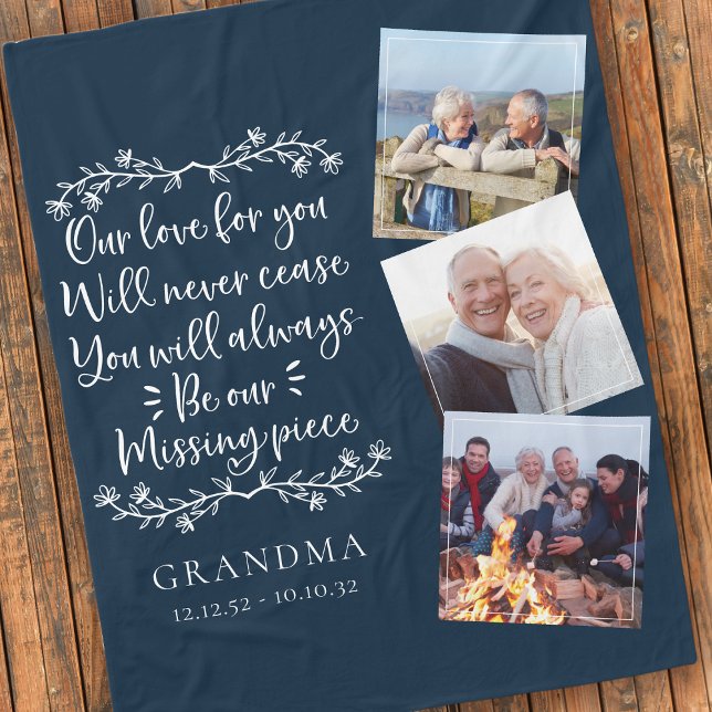 Memorial Keepake für Blaue Fotos Fleecedecke (Von Creator hochgeladen)