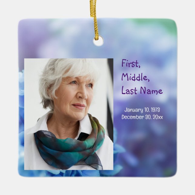 Memorial Keepake Gone, aber nicht vergessen Keramikornament (Vorderseite)