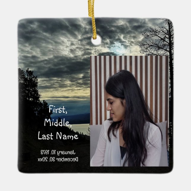 Memorial Keepake Gone, aber nicht vergessen Keramikornament (Vorderseite)