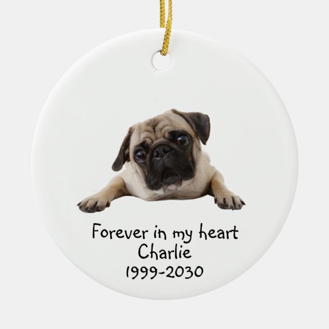 Memorial Keepake Hund Tier Keramik Ornament (Vorne)