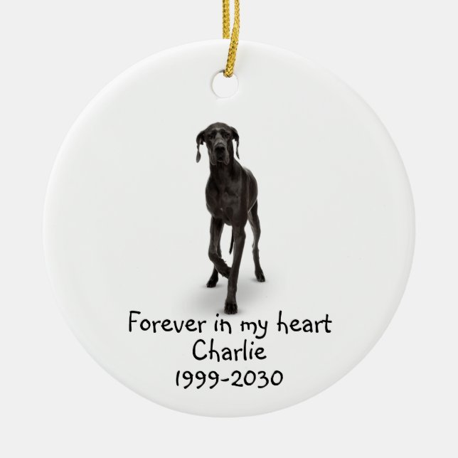 Memorial Keepake Hund Tier Tier Keramik Ornament (Vorne)