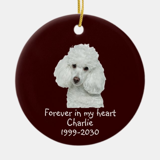 Memorial Keepake Hund Tier Tier Keramik Ornament (Vorne)