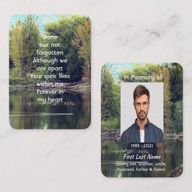 Memorial Keepake Lake Pond Park Ducks Visitenkarte (Vorne/Hinten)