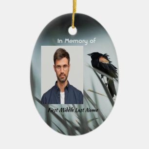 Memorial Keepake Red-wing Blackbird Keramik Ornament