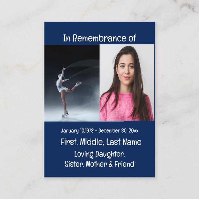 Memorial Keepake Skaten Skater Skate Visitenkarte (Vorderseite)