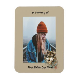 Memorial Keepake Wasserfarbe Wolf Tiere Magnet