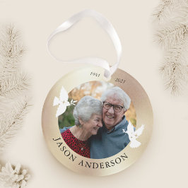 Memorial Keepake White Dove Imitate Gold Ornament