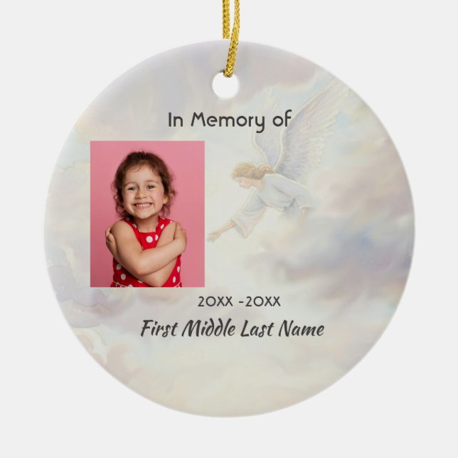 Memorial Keepsake Angel Reaching  Keramik Ornament (Vorne)