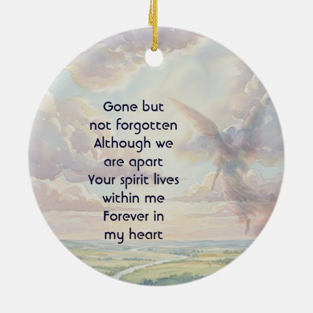Memorial Keepsake Angel Sky Clouds Keramik Ornament (Hinten)