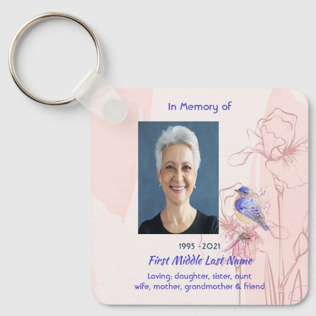 Memorial Keepsake  Bluebird Garden  Schlüsselanhänger (Vorderseite)