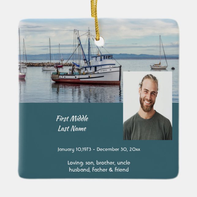 Memorial Keepsake Commercial Fisherman Keramikornament (Vorderseite)