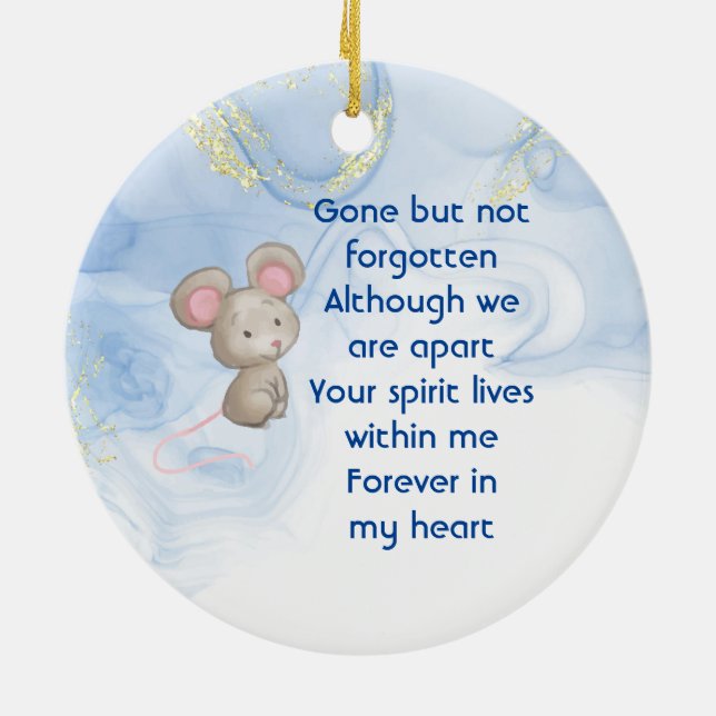 Memorial Keepsake Cute Little Mouse Children Keramik Ornament (Hinten)