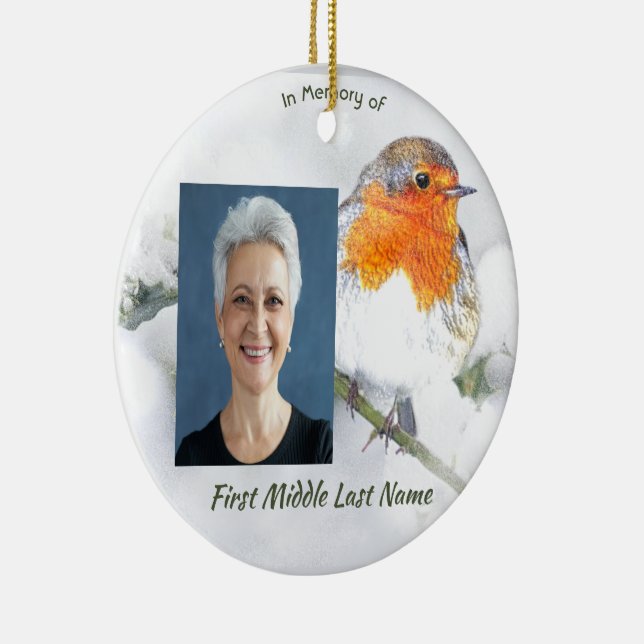 Memorial Keepsake English Robin Bird Keramik Ornament (Rechts)