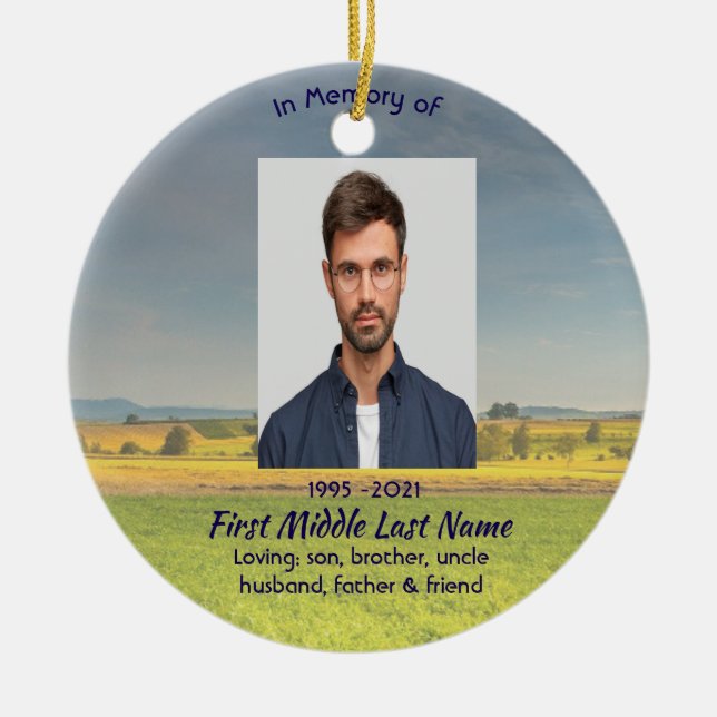 Memorial Keepsake Farm Crop Prairie Keramik Ornament (Vorne)