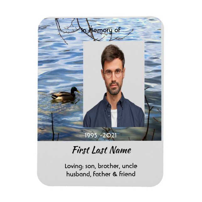Memorial Keepsake Lake Ducks Birds Magnet (Vertikal)