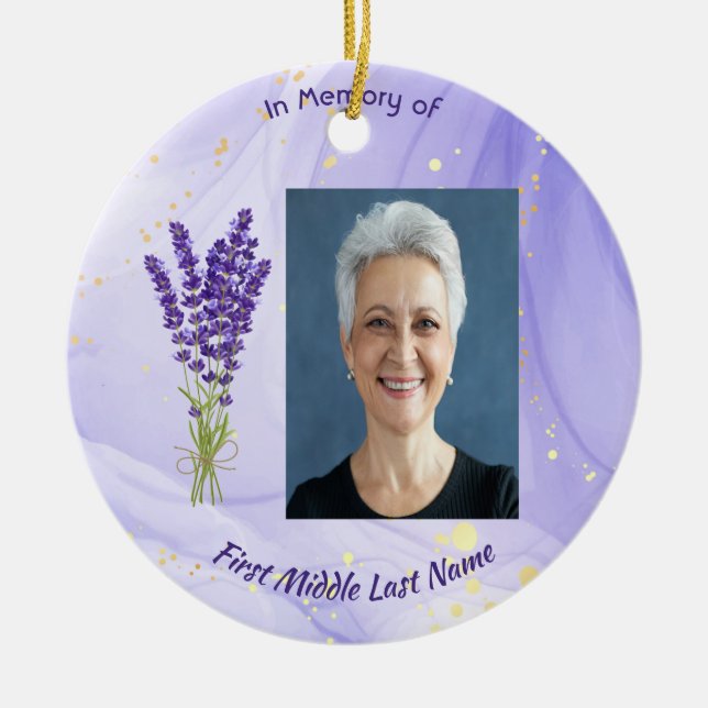 Memorial Keepsake Lavender Garden Flower Keramik Ornament (Vorne)