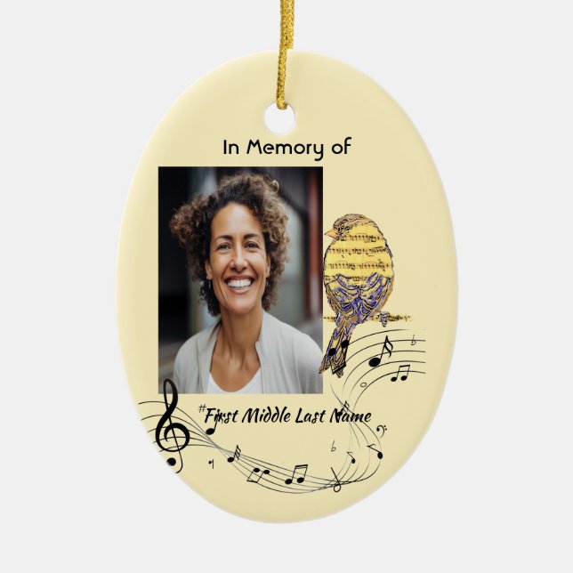  Memorial Keepsake Music Bird Keramik Ornament (Vorne)