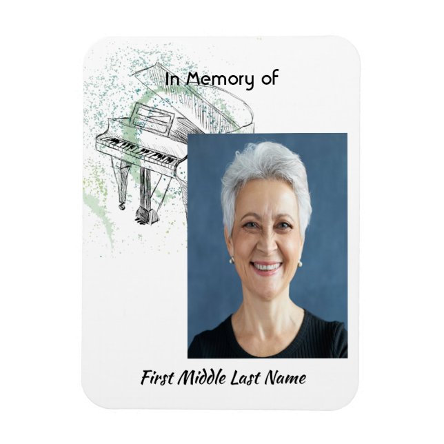 Memorial Keepsake  Prayer Piano Musician Magnet (Vertikal)