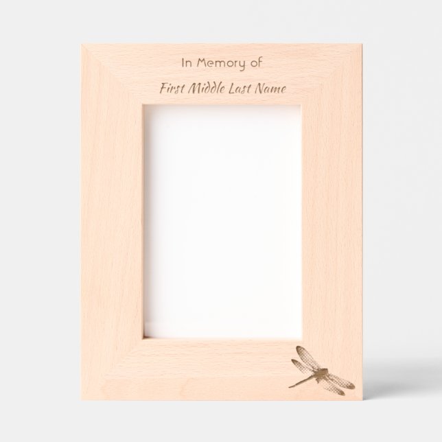 Memorial Keepsake Remembrance Custom Dragonfly Geätzte Rahmen (Vorderseite)