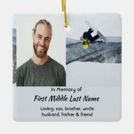 Memorial Keepsake Snowboarding Winter Keramikornament