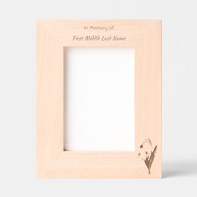 Memorial Keepsake  Snowdrop Flowers Geätzte Rahmen (Vorderseite)