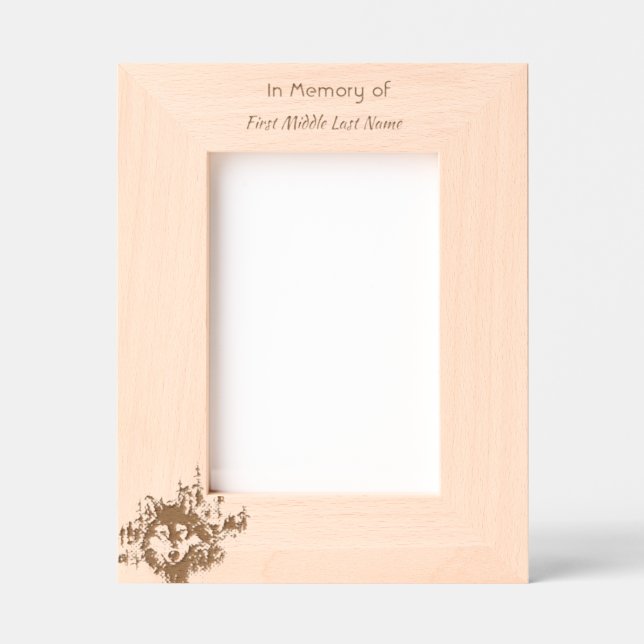 Memorial Keepsake Wolf Wolves Animal art Geätzte Rahmen (Vorderseite)