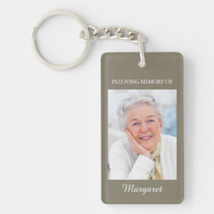 Memorial Keepsakes   Keyring mit Foto und Rose Schlüsselanhänger
