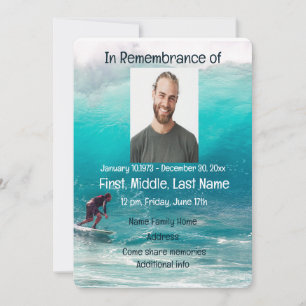 Memorial lädt Service Wave Surfer Water ein Einladung