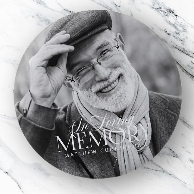 Memorial Love Memory Einfaches modernes Foto Button (Von Creator hochgeladen)