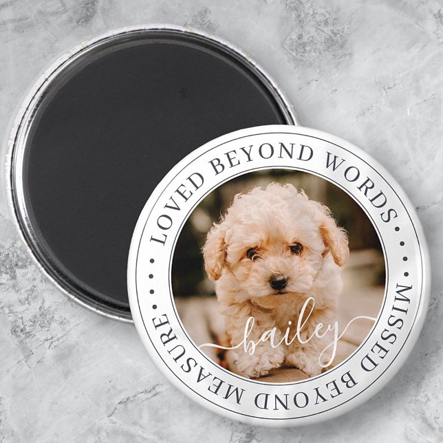 Memorial Loved Beyond Words Elegantes Chic Foto Magnet (Von Creator hochgeladen)